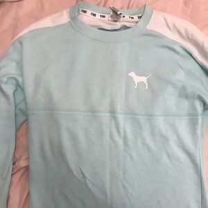 Pink varsity pullover